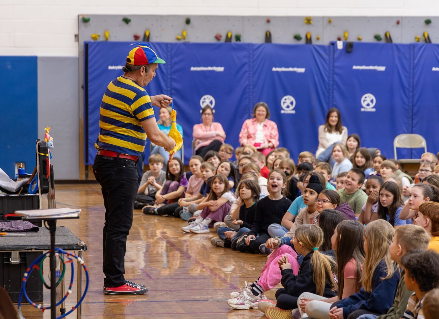 Mr. Twisty with the rubber chicken